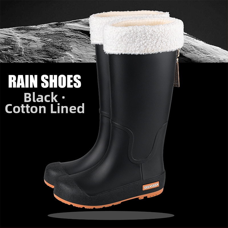 Mados tendencijos lietaus batai moterims vandeniui neslystantys aukšti vamzdžiai lietaus batai suaugusiems stovyklavimo darbui atsparūs guminiai batai ilgi vamzdžiai vandens batai