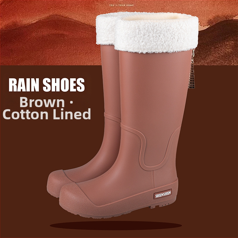 Mados tendencijos lietaus batai moterims vandeniui neslystantys aukšti vamzdžiai lietaus batai suaugusiems stovyklavimo darbui atsparūs guminiai batai ilgi vamzdžiai vandens batai