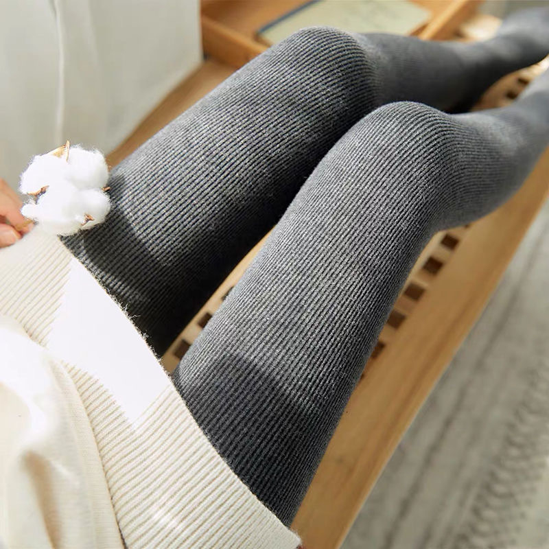 Дамски клинове, пролетни и есенни, тънки, с полар, удебелени, вертикални райета, отслабващи памучни панталони, зимни, връхни, за отслабване