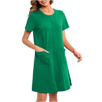 Europska i američka kućna odjeća za proljeće i ljeto Udobna ležerna suknja za trudnice, dojilje, široka pidžama s kratkim rukavima, plus size spavaćica za žene