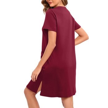 Europska i američka kućna odjeća za proljeće i ljeto Udobna ležerna suknja za trudnice, dojilje, široka pidžama s kratkim rukavima, plus size spavaćica za žene