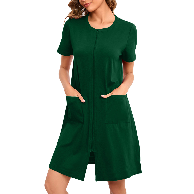 Europska i američka kućna odjeća za proljeće i ljeto Udobna ležerna suknja za trudnice, dojilje, široka pidžama s kratkim rukavima, plus size spavaćica za žene