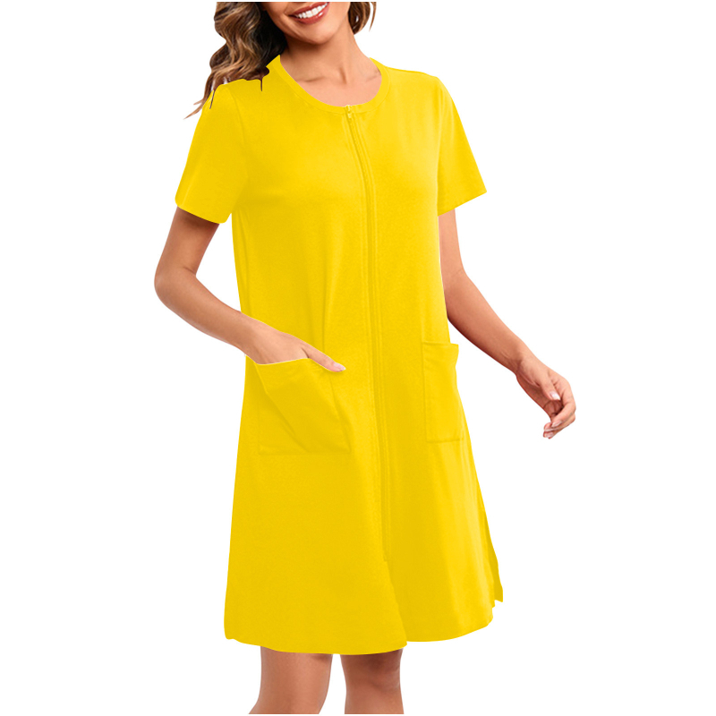 Europska i američka kućna odjeća za proljeće i ljeto Udobna ležerna suknja za trudnice, dojilje, široka pidžama s kratkim rukavima, plus size spavaćica za žene