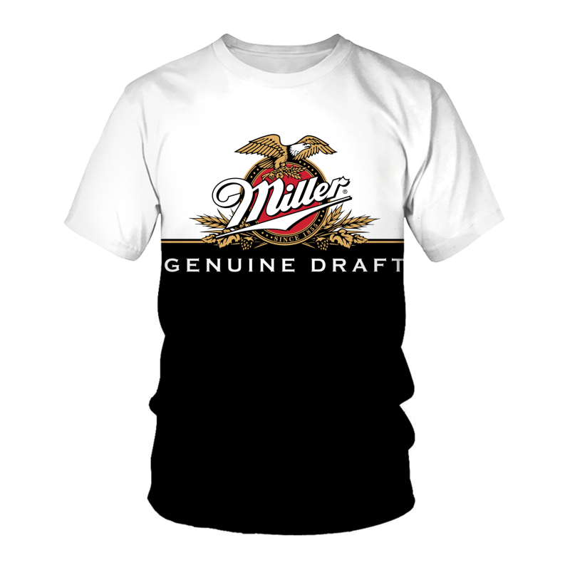 Vasaras vīriešu T-krekls Eiropas un Amerikas ielas mode 6 Beer Shield 3D digitālā druka Vīriešu brīvs liela izmēra ātri žūstošs īsas piedurknes