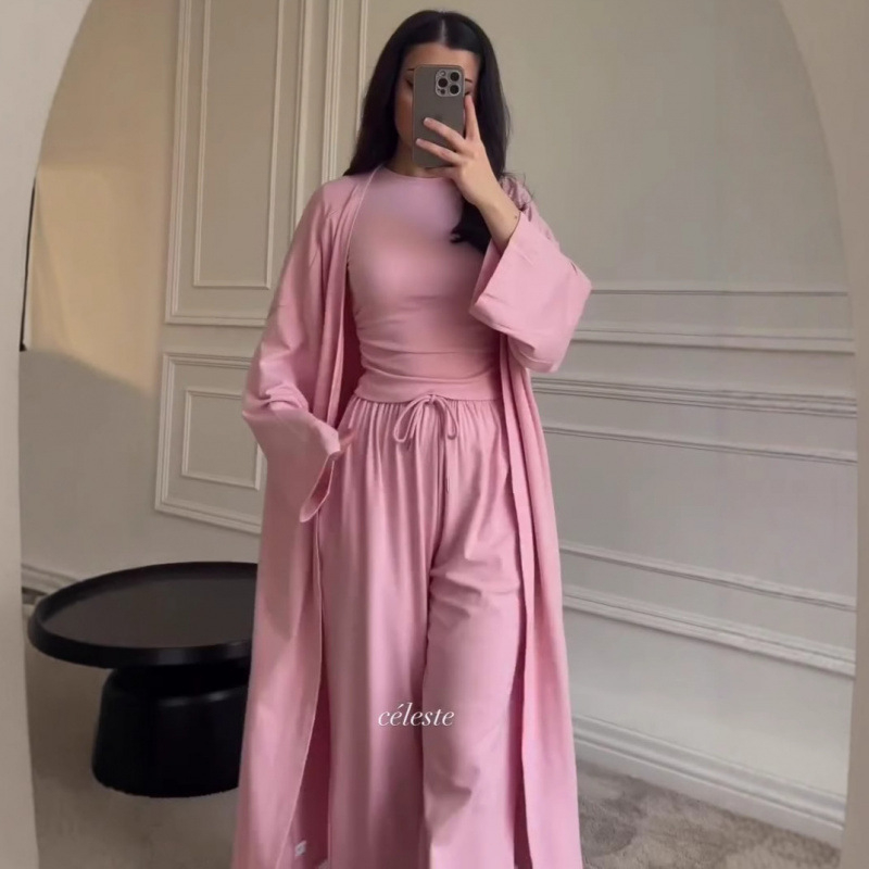 Лято 2025, европейски и американски дамски нови модни панталони с кръгло деколте, с прилепнала кройка, ежедневни, универсални, свободни, еластични, с широки крачоли, за костюми