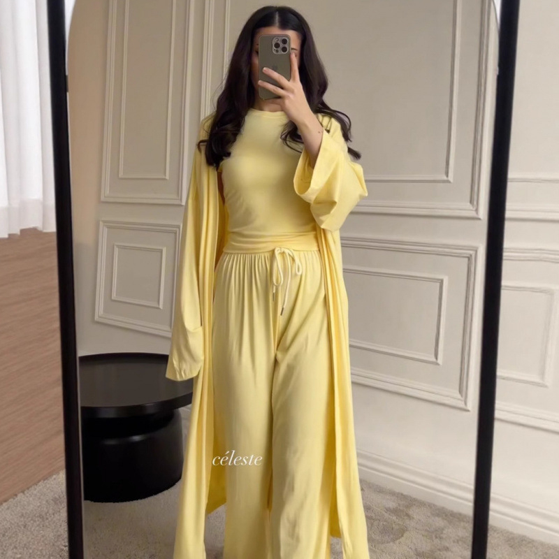 Лято 2025, европейски и американски дамски нови модни панталони с кръгло деколте, с прилепнала кройка, ежедневни, универсални, свободни, еластични, с широки крачоли, за костюми