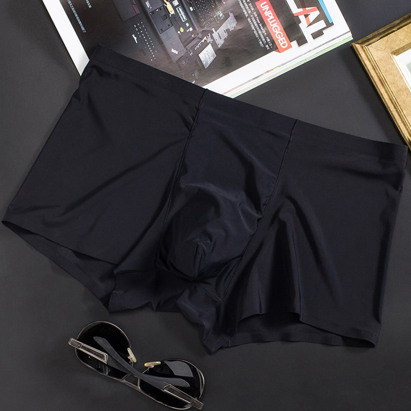 Vyriškos ledo šilko plonos besiūlės bokseriai, verslo, kvėpuojančios, vyriškos apatinės kelnaitės, vasarinės, patogios bokseriai