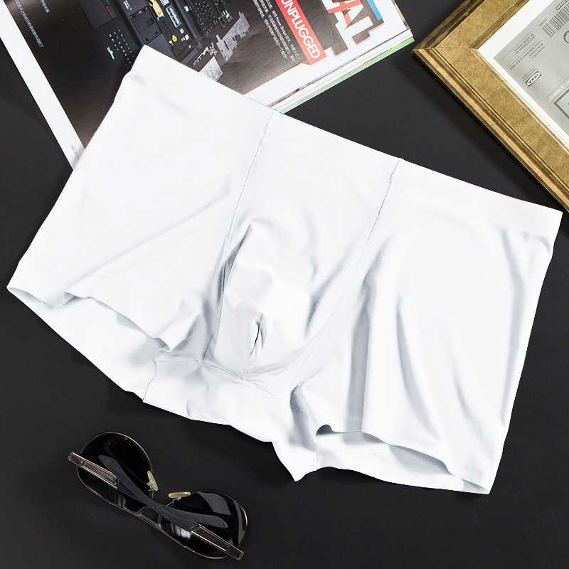Vyriškos ledo šilko plonos besiūlės bokseriai, verslo, kvėpuojančios, vyriškos apatinės kelnaitės, vasarinės, patogios bokseriai