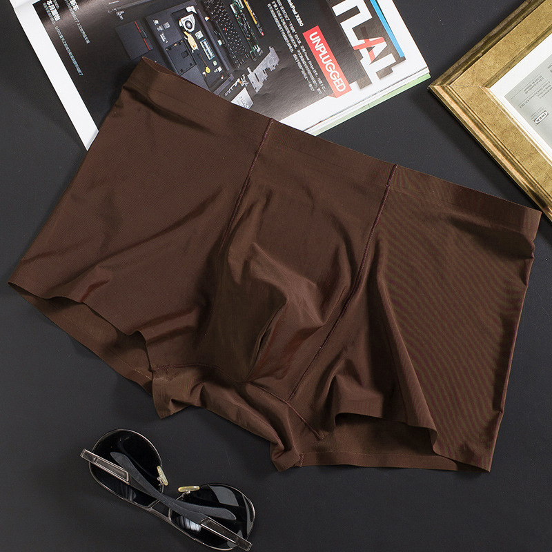 Vyriškos ledo šilko plonos besiūlės bokseriai, verslo, kvėpuojančios, vyriškos apatinės kelnaitės, vasarinės, patogios bokseriai