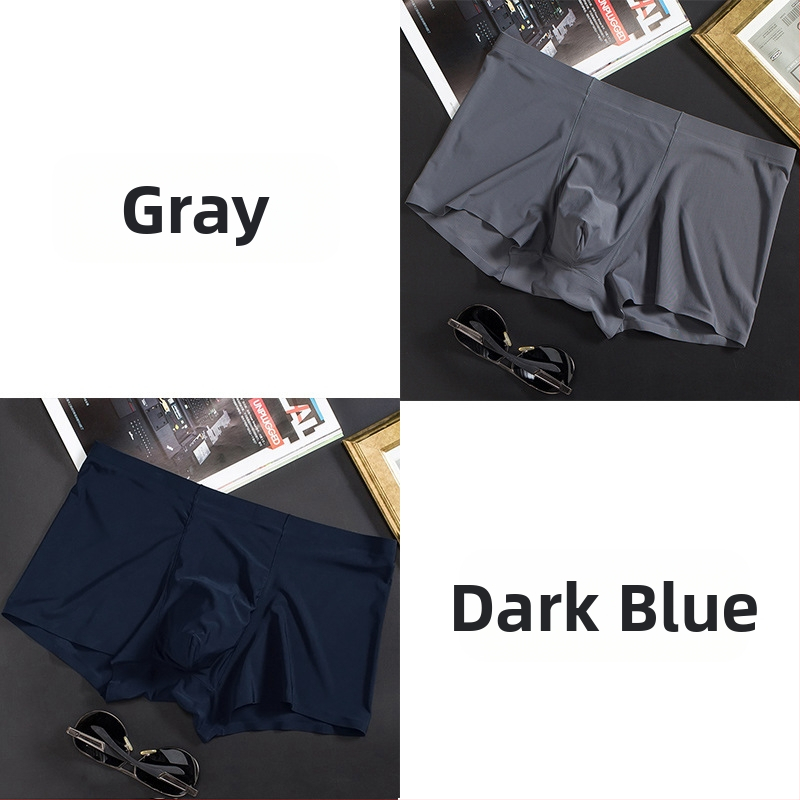 Vyriškos ledo šilko plonos besiūlės bokseriai, verslo, kvėpuojančios, vyriškos apatinės kelnaitės, vasarinės, patogios bokseriai