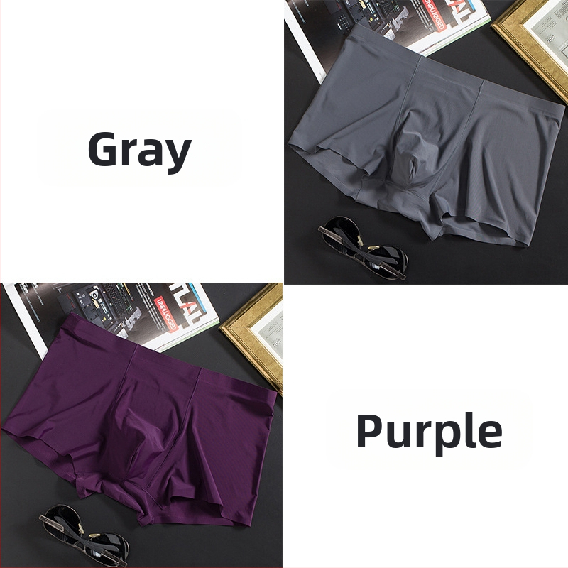 Vyriškos ledo šilko plonos besiūlės bokseriai, verslo, kvėpuojančios, vyriškos apatinės kelnaitės, vasarinės, patogios bokseriai