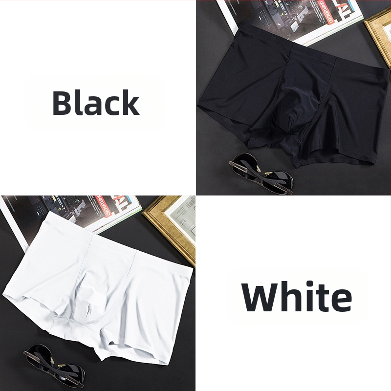 Vyriškos ledo šilko plonos besiūlės bokseriai, verslo, kvėpuojančios, vyriškos apatinės kelnaitės, vasarinės, patogios bokseriai
