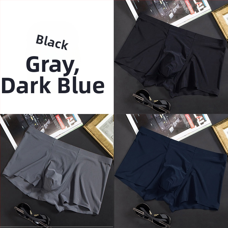 Vyriškos ledo šilko plonos besiūlės bokseriai, verslo, kvėpuojančios, vyriškos apatinės kelnaitės, vasarinės, patogios bokseriai