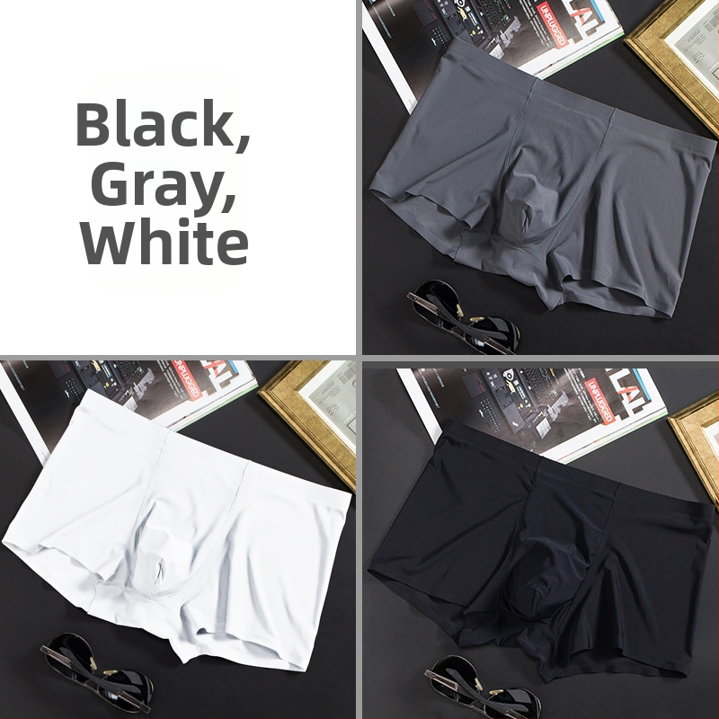 Vyriškos ledo šilko plonos besiūlės bokseriai, verslo, kvėpuojančios, vyriškos apatinės kelnaitės, vasarinės, patogios bokseriai