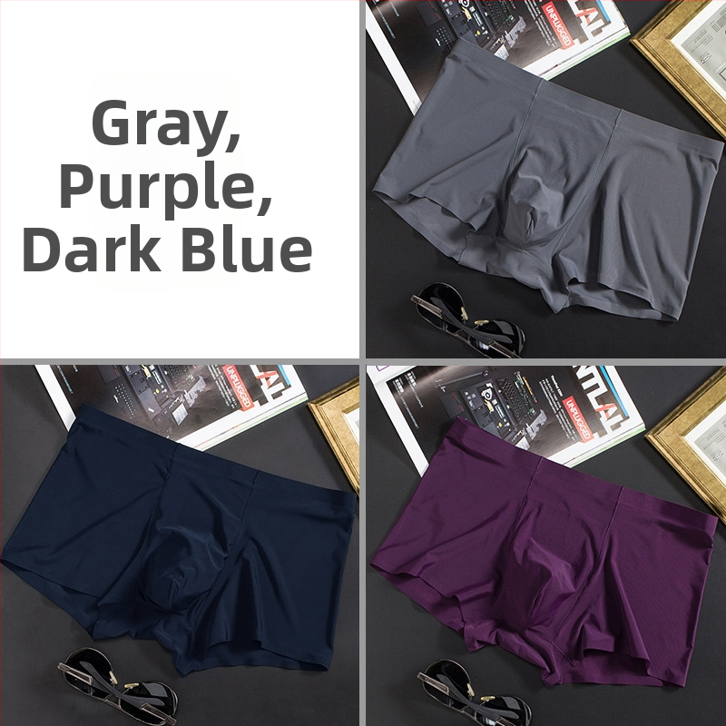 Vyriškos ledo šilko plonos besiūlės bokseriai, verslo, kvėpuojančios, vyriškos apatinės kelnaitės, vasarinės, patogios bokseriai