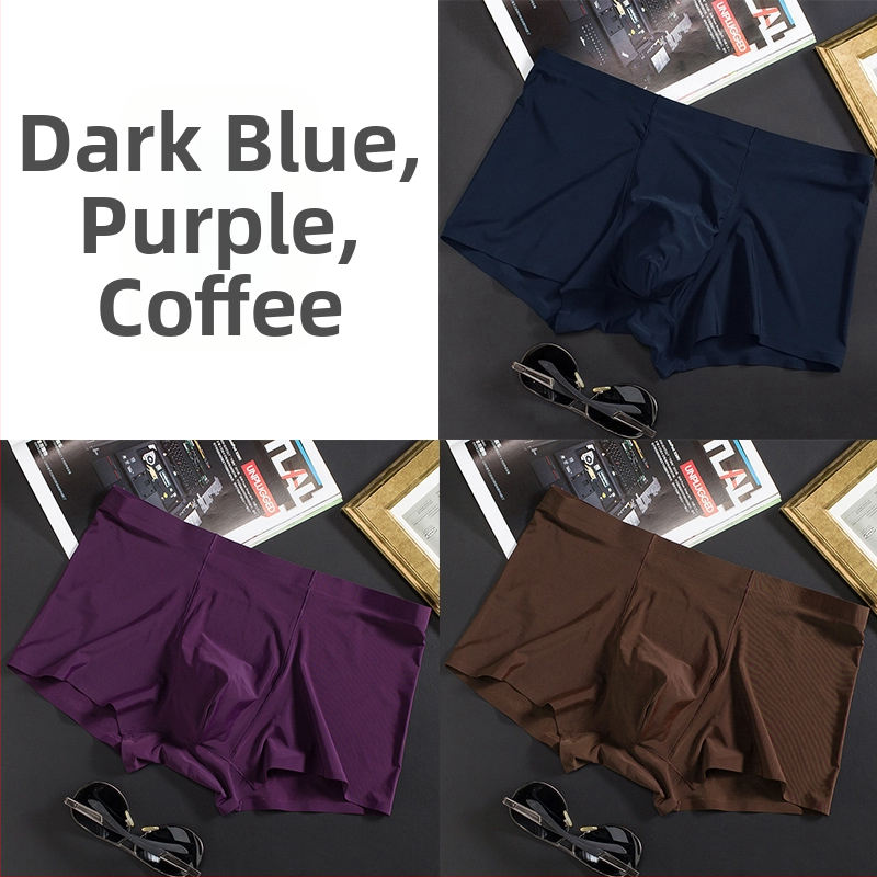 Vyriškos ledo šilko plonos besiūlės bokseriai, verslo, kvėpuojančios, vyriškos apatinės kelnaitės, vasarinės, patogios bokseriai