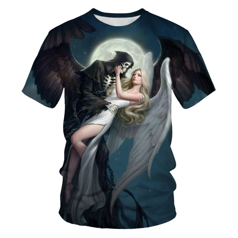 Ljetna nova trendi muška majica kratkih rukava s motivom lubanje, 3D digitalni tisak, tvornička izravna prodaja