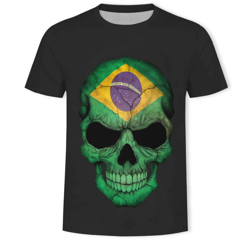 Ljetna nova trendi muška majica kratkih rukava s motivom lubanje, 3D digitalni tisak, tvornička izravna prodaja