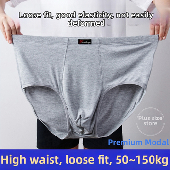 Ανδρικά Εσώρουχα Modal Σλιπ Ανδρικά Σλιπ με Ψηλή Μέση, Χαλαρά, Μεγάλα Μεγέθη 300 Jin