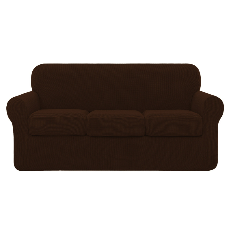 Tamprus ananasų rašto languotas sofos užvalkalas, pilnai užvalkalas, 3 vietų, vienspalvis, tamprus sofos užvalkalų komplektas, 3 atskiros pagalvėlių užvalkalai