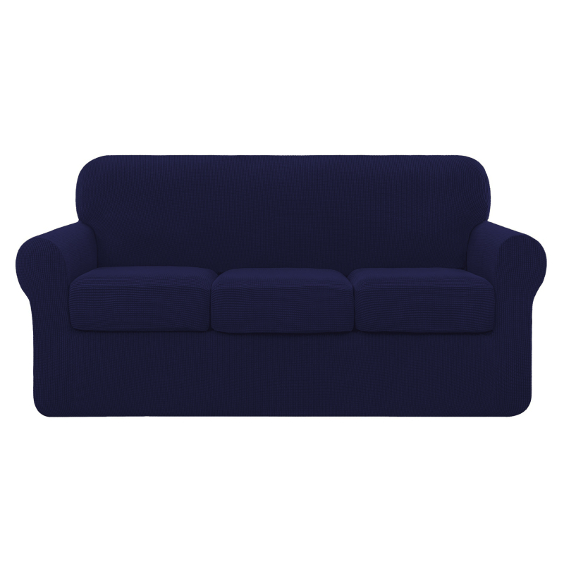 Tamprus ananasų rašto languotas sofos užvalkalas, pilnai užvalkalas, 3 vietų, vienspalvis, tamprus sofos užvalkalų komplektas, 3 atskiros pagalvėlių užvalkalai