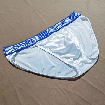 Eļļas gaiši ledus zīda vīriešu apakšveļa ar augstu šķēlumu trīsstūrveida, pieguļoši zīdaini modes personības zēnu šorti, ražotāji, kas ir pieejami vairumtirdzniecībā