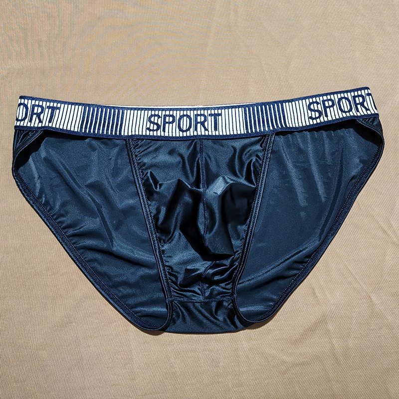 Eļļas gaiši ledus zīda vīriešu apakšveļa ar augstu šķēlumu trīsstūrveida, pieguļoši zīdaini modes personības zēnu šorti, ražotāji, kas ir pieejami vairumtirdzniecībā