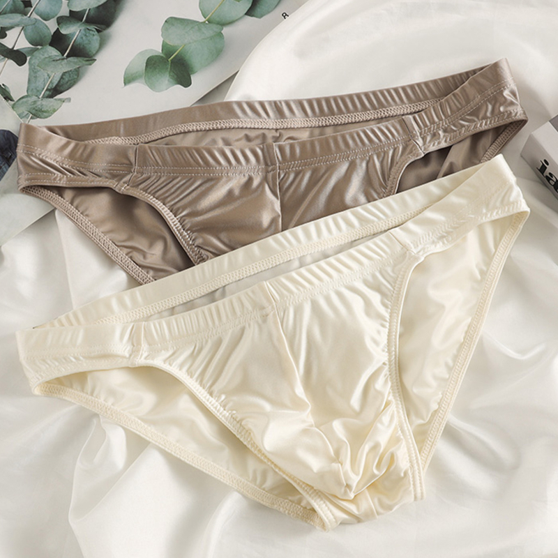 Jaunas satīna vīriešu apakšveļas zēniem, ledus zīda U-veida izliektas, īpaši plānas, seksīgas biksītes, jaunu vīriešu vienas daļas bikses