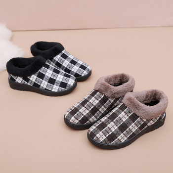 Χειμερινά παπούτσια εσωτερικού χώρου από ύφασμα, γυναικεία βαμβακερά παπούτσια, αντιολισθητικά, νέα, παχύρρευστα, μαλακά παπούτσια για ηλικιωμένες γυναίκες με χοντρό πάτο και επένδυση από fleece.