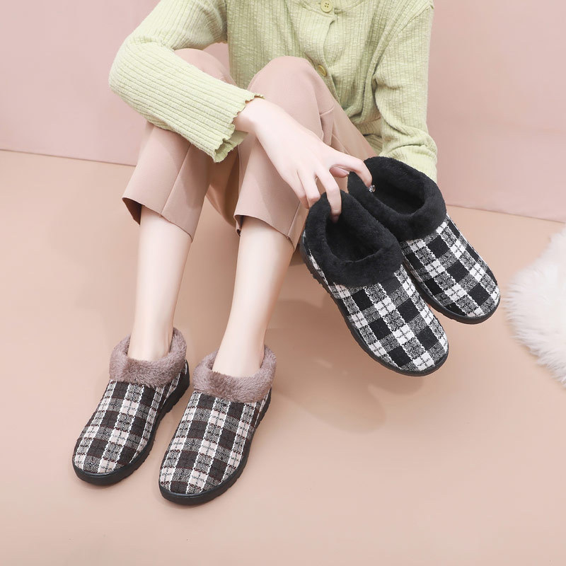 Žieminiai medžiaginiai batai patalpoms, moteriški medvilniniai batai, neslystantys. Nauji, sustorinti, minkšti, storo dugno, vilnos pamušalu, motiniški batai.