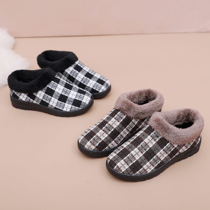 Žieminiai medžiaginiai batai patalpoms, moteriški medvilniniai batai, neslystantys. Nauji, sustorinti, minkšti, storo dugno, vilnos pamušalu, motiniški batai.