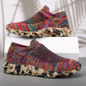 Директни продажби от фабриката за външна търговия Популярни мъжки обувки Големи размери Спортни камуфлажни плетени мрежести удобни дишащи ежедневни спортни обувки