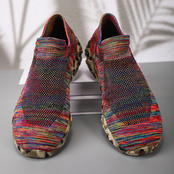Директни продажби от фабриката за външна търговия Популярни мъжки обувки Големи размери Спортни камуфлажни плетени мрежести удобни дишащи ежедневни спортни обувки