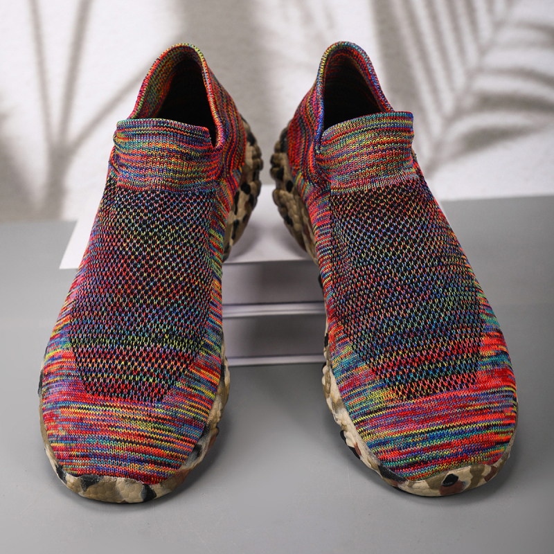Директни продажби от фабриката за външна търговия Популярни мъжки обувки Големи размери Спортни камуфлажни плетени мрежести удобни дишащи ежедневни спортни обувки