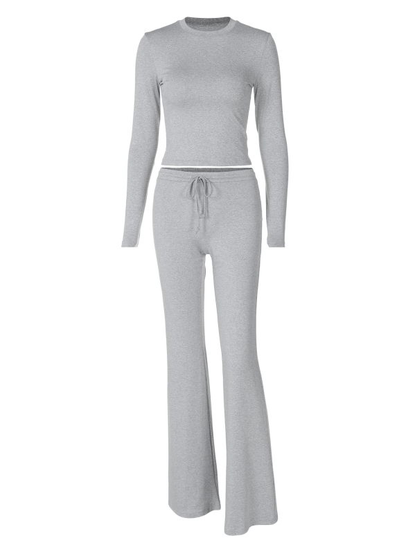 Euroopa ja Ameerika rõivad 2025. aasta sügis- ja talvemood naba paljastavate pikkade varrukatega pluusid, õhukesed paeltega kinnitatavad kellukese allosaga vabaajaülikonnad