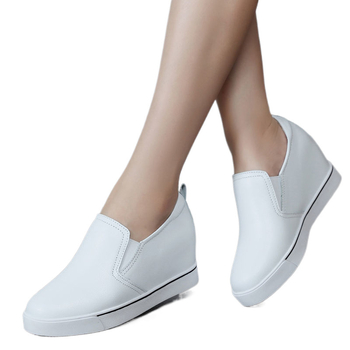 Λευκά γυναικεία παπούτσια ύψους 33~41 γιάρδων, ανοιξιάτικα και φθινοπωρινά, ευέλικτα καλοκαιρινά, αναπνεύσιμα μοκασίνια με πετάλια, mom yun Hao