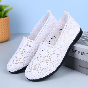 Sandale de vară cu goluri plate, respirabile, confortabile, casual, ultra ușoare, rezistente la uzură, antiderapante, pantofi de mamă, pantofi de fasole all-match pentru păr