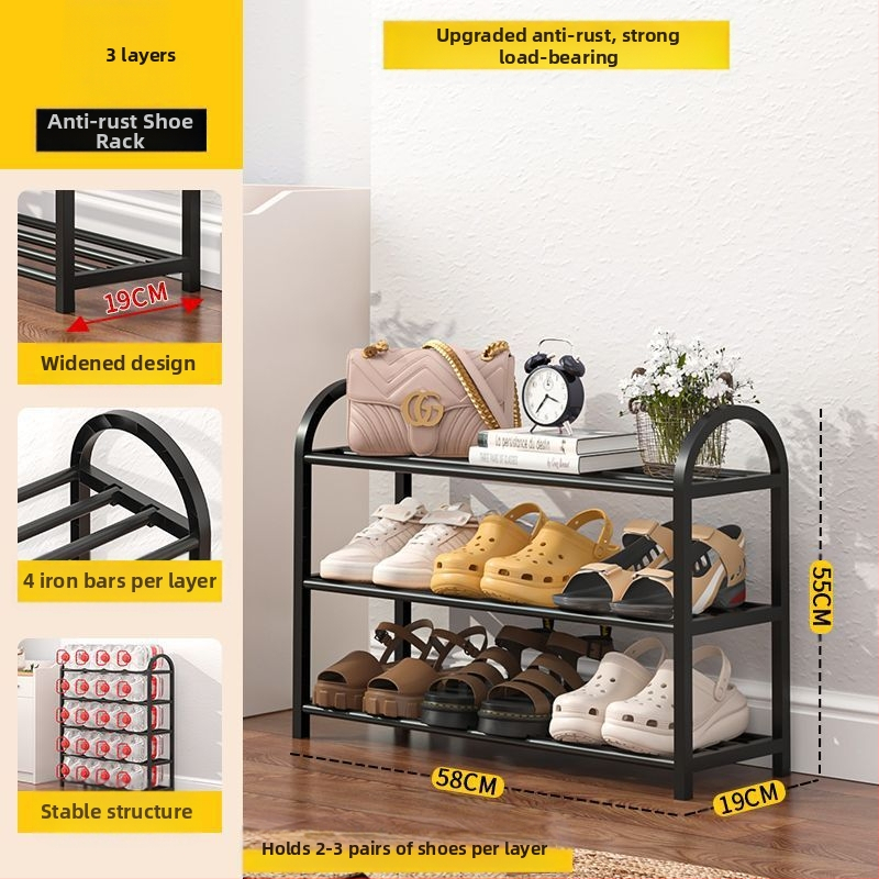 Kingariiul mitmekihiline majapidamise lihtne ukseava üliõpilaste ühiselamu tolmukindel ja tugevate kinnitustega populaarne kingakapp hoiuriiul