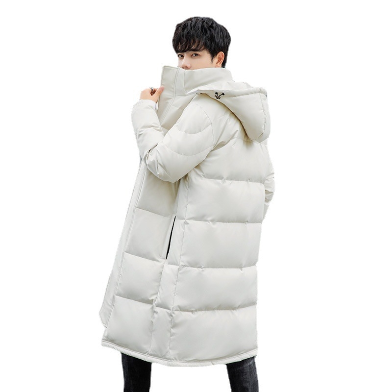 Talvine valge pardijope paaridele meeste ja naiste kapuutsiga 4S müügitööriistad pikk mantel kombinesoon trükkimisega LGOO