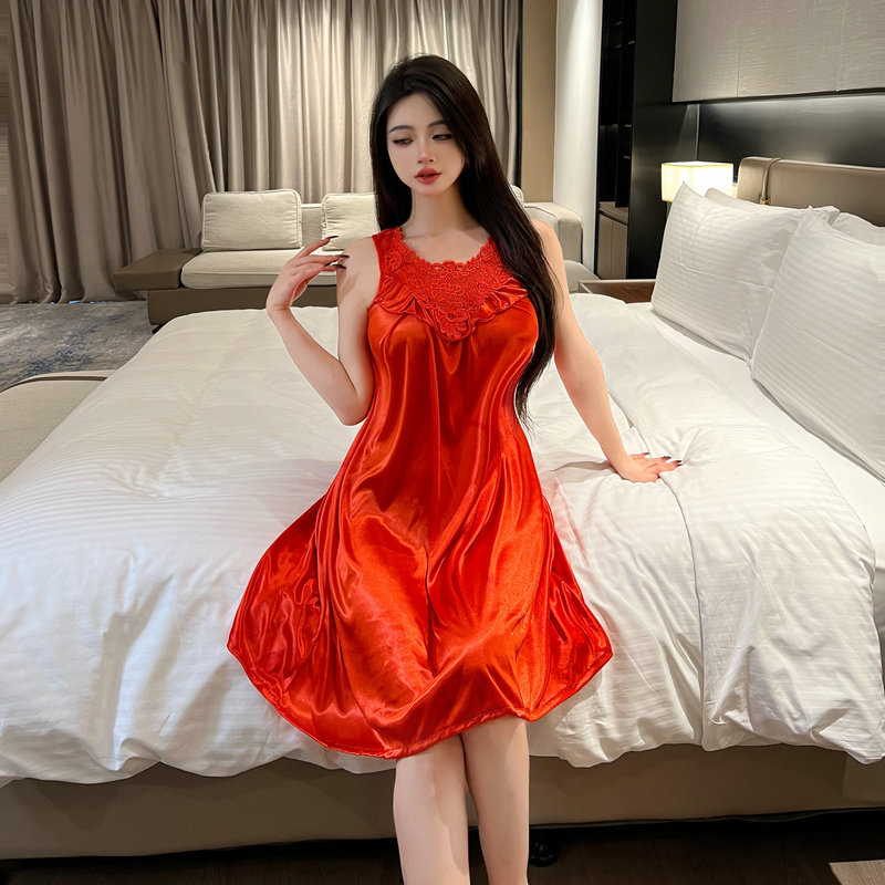 Užsienio prekyba plius stori seksualūs naktinukai ploni vasariniai ledo šilko laisvi naktinukai gryno noro vėjo dirželiai moteriški naktinukai 4002