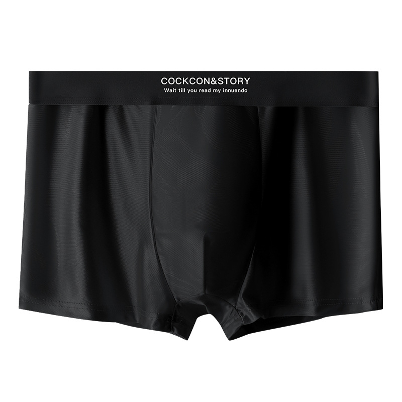 Eļļaina auduma vīriešu apakšveļa, satīna ledus zīda, elpojošas bokseršorti, ērti, augstas klases, pieejami, grezni, gludi šūti.