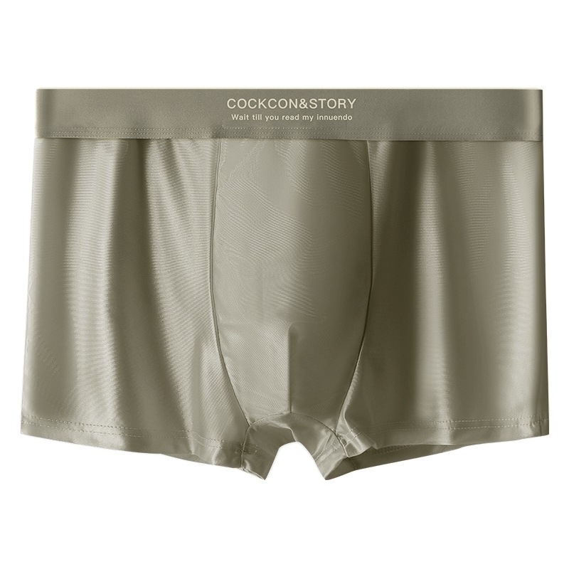 Eļļaina auduma vīriešu apakšveļa, satīna ledus zīda, elpojošas bokseršorti, ērti, augstas klases, pieejami, grezni, gludi šūti.