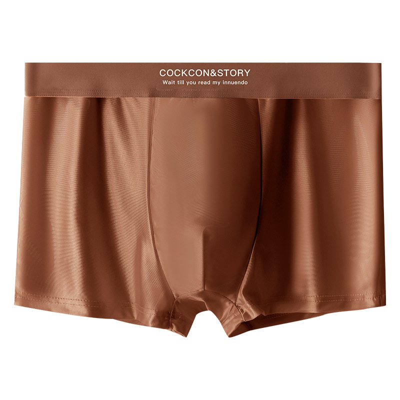 Eļļaina auduma vīriešu apakšveļa, satīna ledus zīda, elpojošas bokseršorti, ērti, augstas klases, pieejami, grezni, gludi šūti.