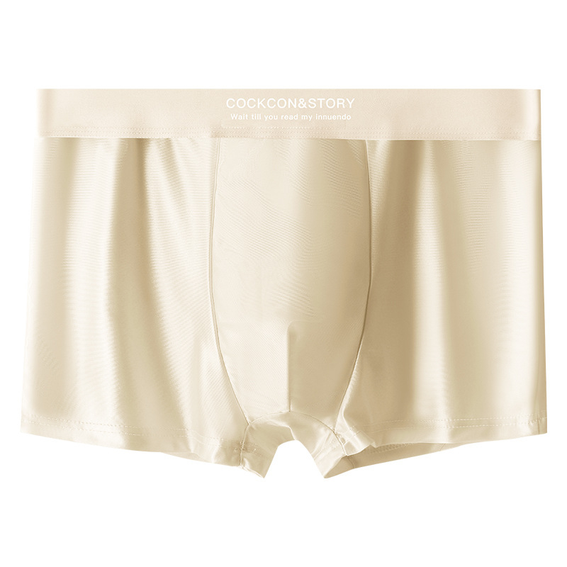 Eļļaina auduma vīriešu apakšveļa, satīna ledus zīda, elpojošas bokseršorti, ērti, augstas klases, pieejami, grezni, gludi šūti.