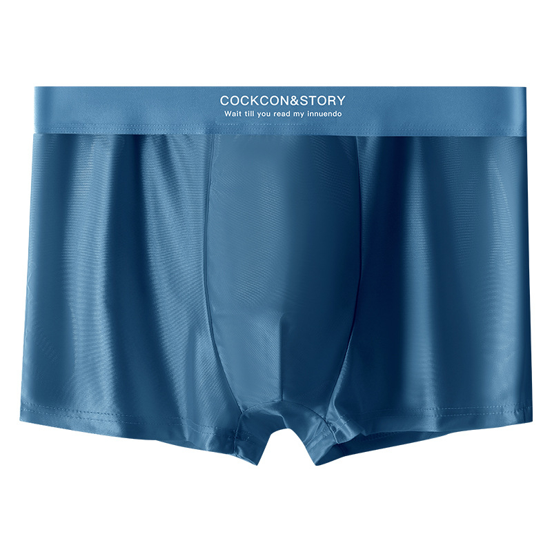 Eļļaina auduma vīriešu apakšveļa, satīna ledus zīda, elpojošas bokseršorti, ērti, augstas klases, pieejami, grezni, gludi šūti.