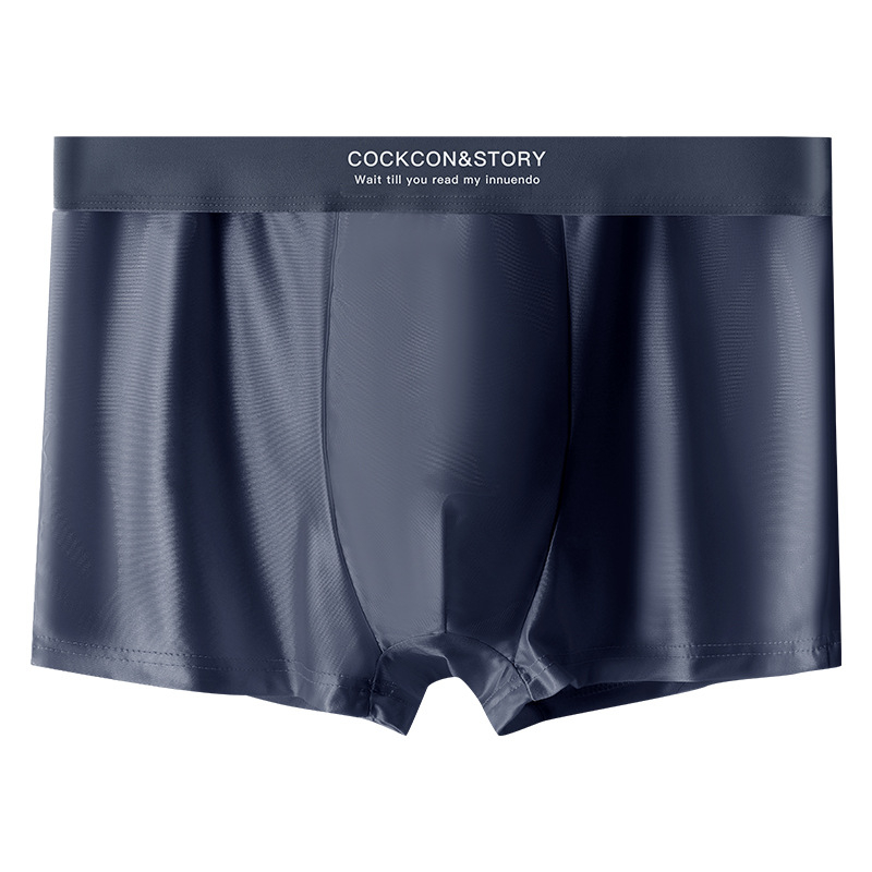 Eļļaina auduma vīriešu apakšveļa, satīna ledus zīda, elpojošas bokseršorti, ērti, augstas klases, pieejami, grezni, gludi šūti.