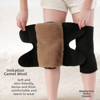 Genunchiere de iarnă din păr de cămilă, calde, rezistente la frig, pentru bărbați și femei, de vârstă mijlocie și vârstnici, căptușite cu fleece, îngroșate, rezistente la vânt, genunchiere, acoperă picioarele