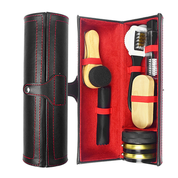 Odinių batų priežiūros ir poliravimo batų tepalo rinkinys, 11 dalių odinės avalynės priežiūrai, juodo bespalvio batų tepalo valymo ir priežiūros įrankiai