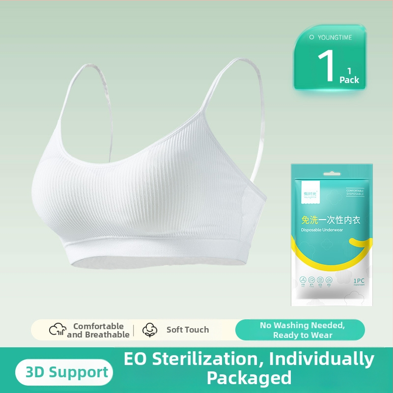 Ühekordselt kasutatav aluspesurinnahoidja Rinnahoidja Puhas puuvillane mugav pesuvaba eraldi pakendis reisivest jäljendamata