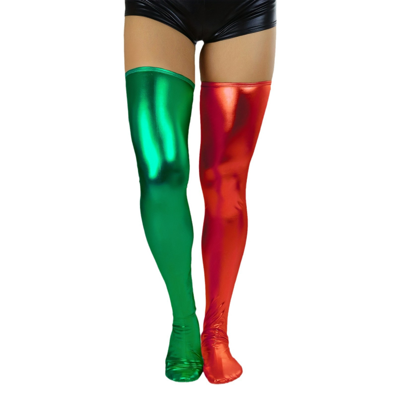 Piiriülesed Euroopa ja Ameerika Ühendriikide uued lihtsad moodsed venivad õhukesed nahast sokid erkõlist erk läikiv hulgimüük